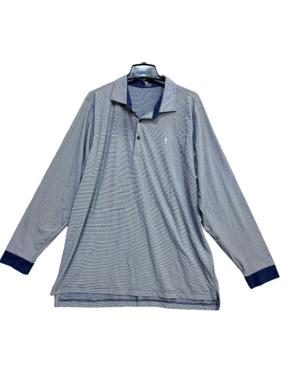 F&G Tech Men's XL Long Sleeve Golf Polo Shirt Striped  B1225